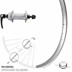 Silbernes 24 Zoll Vorderrad Ryde Andra 40 Mit Shimano Deore HB-M6000