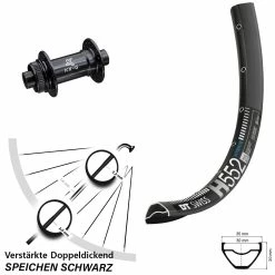 Dt-swiss DT Swiss H 552 Vorderrad 27,5 Zoll KX-G Steckachse 15x100 Nabe E-Bike