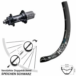 Dt-swiss 29 Zoll Hinterrad DT Swiss H 522 Mit KX-GS 5x135 Centerlock Nabe