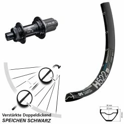 Dt-swiss DT Swiss H 522 Hinterrad 27,5 Zoll Mit KX-GS 12x142 Mm Centerlock Nabe Verstärkt E-Bike