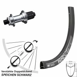 Dt-swiss 28 Zoll Hinterrad DT Swiss RR 521 DB Verstärkte KX-GS Nabe Silbern Eloxiert Centerlock