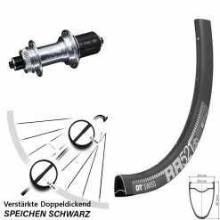 Dt-swiss 28 Zoll Hinteres Rad DT Swiss RR 521 DB Verstärkte KX-GS Nabe Silbern Eloxiert Centerlock