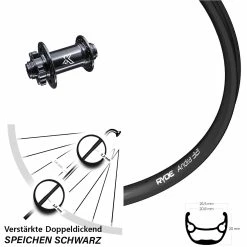 28-29 Zoll Vorderrad KX-M Nabe 15x100 Mm Ryde Andra 321 6-Loch