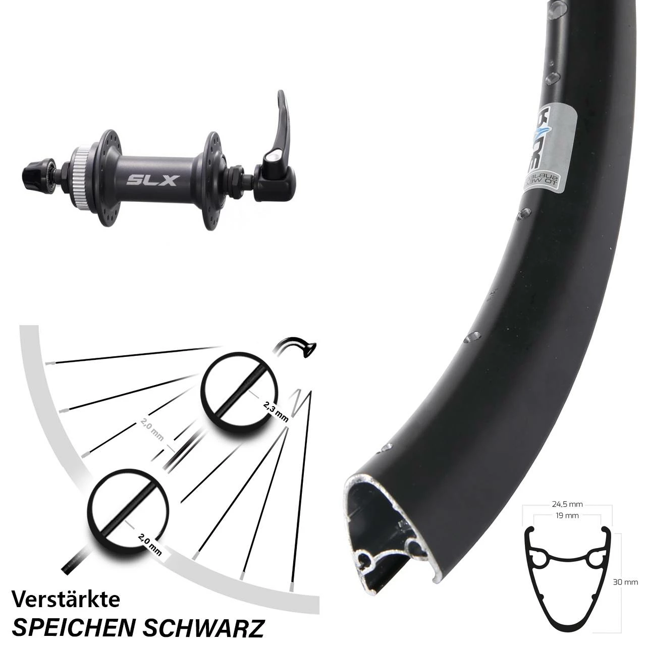 28-29 Zoll Vorderrad Shimano SLX Ryde Dutch 19 Centerlock 3 28-29 Zoll Vorderrad Shimano SLX Ryde Dutch 19 Centerlock