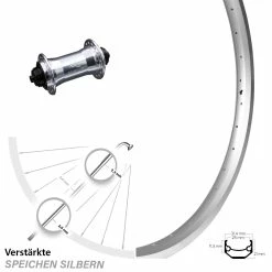 Ryde Andra 40 Vorderrad 24 Zoll Mit KX-T Nabe Silbern