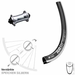 Dt-swiss 28 Zoll Vorderrad KX-T Nabe Silbern DT Swiss RR 511 Felgenbremse Verstärkt
