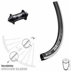 Dt-swiss 28 Zoll Vorderrad KX-T Nabe Schwarz DT Swiss RR 511 Felgenbremse Verstärkt