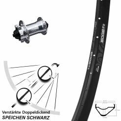 27,5 Zoll Vorderrad KX-E Nabe Silbern 5x100 Mm 6-loch Ryde Edge M30 OS Für Schnellspanner