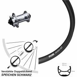 28-29 Zoll Vorderrad KX-E Nabe Silbern 6-loch Ryde Andra 321 Verstärkt