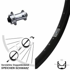 Lastenrad 26 Zoll Vorderrad Ryde Andra 30 Disc Mit KX-E Nabe Silbern 15x100 Mm 6-loch