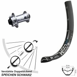 Dt-swiss 27,5 Zoll Vorderrad KX-E Nabe Silbern 6-loch DT Swiss H 552 Für Steckachse E-Bike