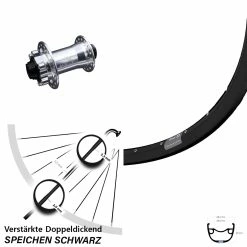 Ryde Rival 23-622 ETRTO Vorderrad 29 Zoll Mit KX-E Nabe Silbern Steckachse Verstärkt MTB