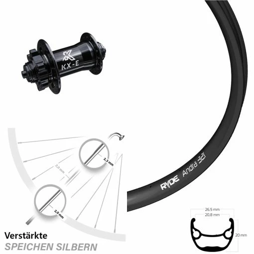 KX-E Nabe 5x100 Mm Ryde Andra 321 Vorderrad 27,5 Zoll 6-Loch -für Gravelbike Verkaufsladen 8262372