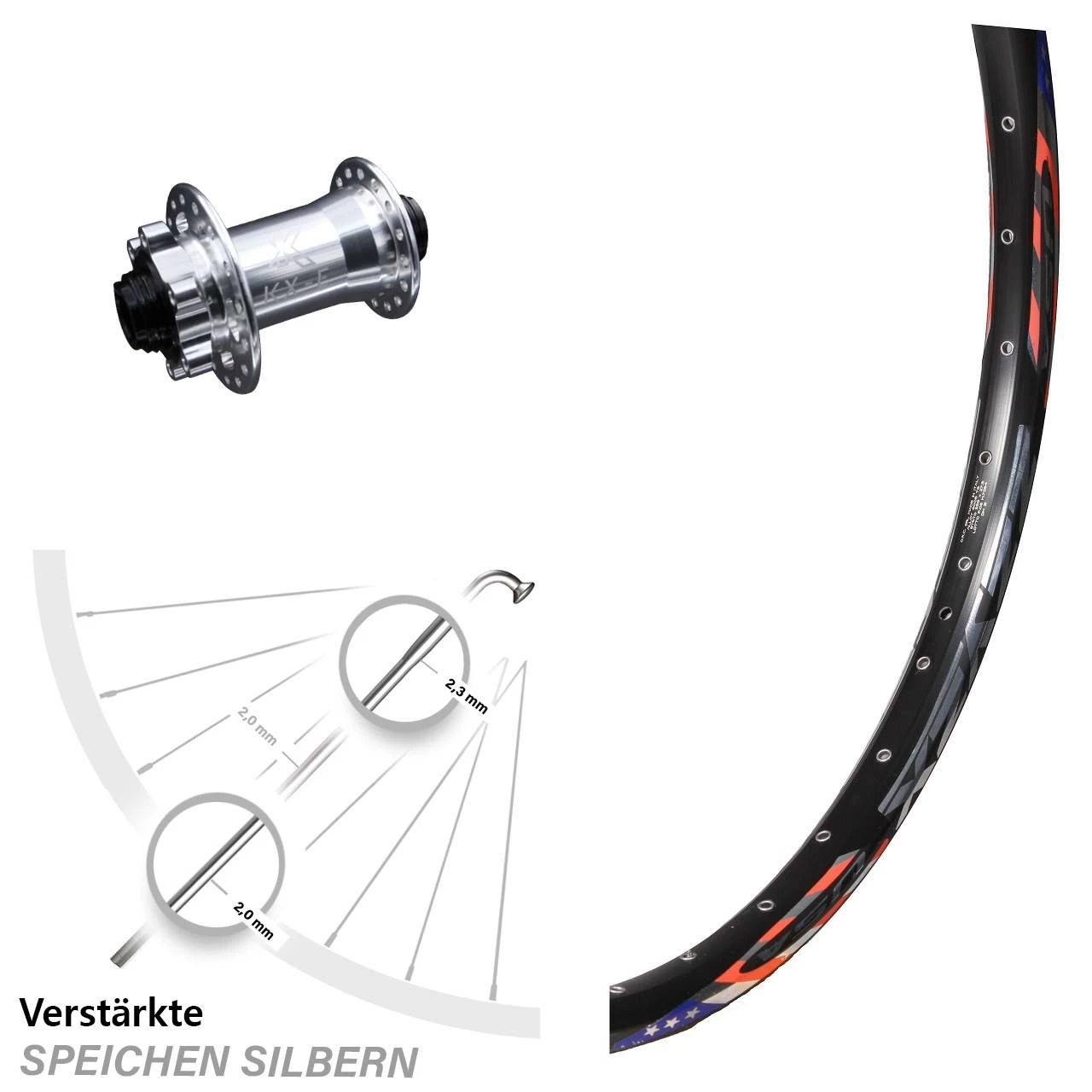 Breites 26 Zoll Vorderrad DRC ZZYZX Disc Mit KX-E Nabe Silbern 15x100 Mm 6-loch 3 Breites 26 Zoll Vorderrad DRC ZZYZX Disc Mit KX-E Nabe Silbern 15x100 Mm 6-loch