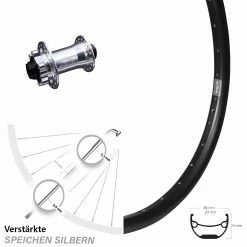 27,5 Zoll Vorderrad KX-E Nabe Silbern 15x100 Mm 6-loch Ryde Andra 29 Für Steckachse