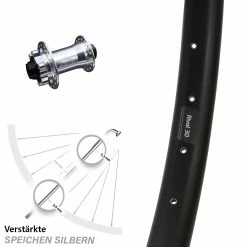 Vorderrad KX-E Nabe Silbern 15x100 Mm 6-loch Ryde Rival 30 Disc 27,5 Zoll Für Steckachse