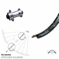 Breites Vorderrad 29+ Zoll Rodi TRYP 35 Mit KX-E Nabe Silbern Steckachse 15x100 Mm 6-loch