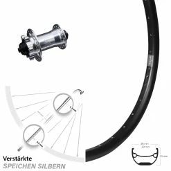 24 Zoll Vorderrad Ryde Andra 29 Mit KX-E Nabe Silbern 5x100 Mm 6-loch