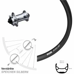 28-29 Zoll Vorderrad Ryde Andra 321 4-fach Gelagerter KX-E Silbern 5x100 Mm