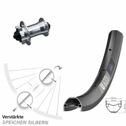 Dt-swiss KX-E Nabe Silbern 5x100 Mm 6-loch DT Swiss U 623 Disc Vorderrad 29 Zoll