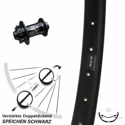 KX-E Nabe 15x100 Mm 6-loch Ryde Rival 35 Disc Vorderrad 27,5+ Zoll E-Bike
