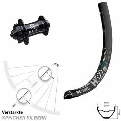 Dt-swiss Vorderrad 29 Zoll DT Swiss H 522 E-Bike KX-E Nabe Schnellspanner 6-loch