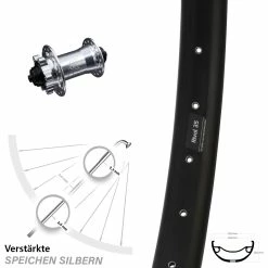 Vorderrad Ryde Rival 35 27,5+ Zoll Nabe Silbern Verstärkt KX-E 5x100 Mm Schnellspanner