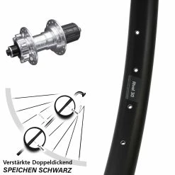 Ryde Rival 30 Disc Hinterrad 27,5 Zoll KX-E Nabe Silbern 5x135 Mm Shimano 11-fach