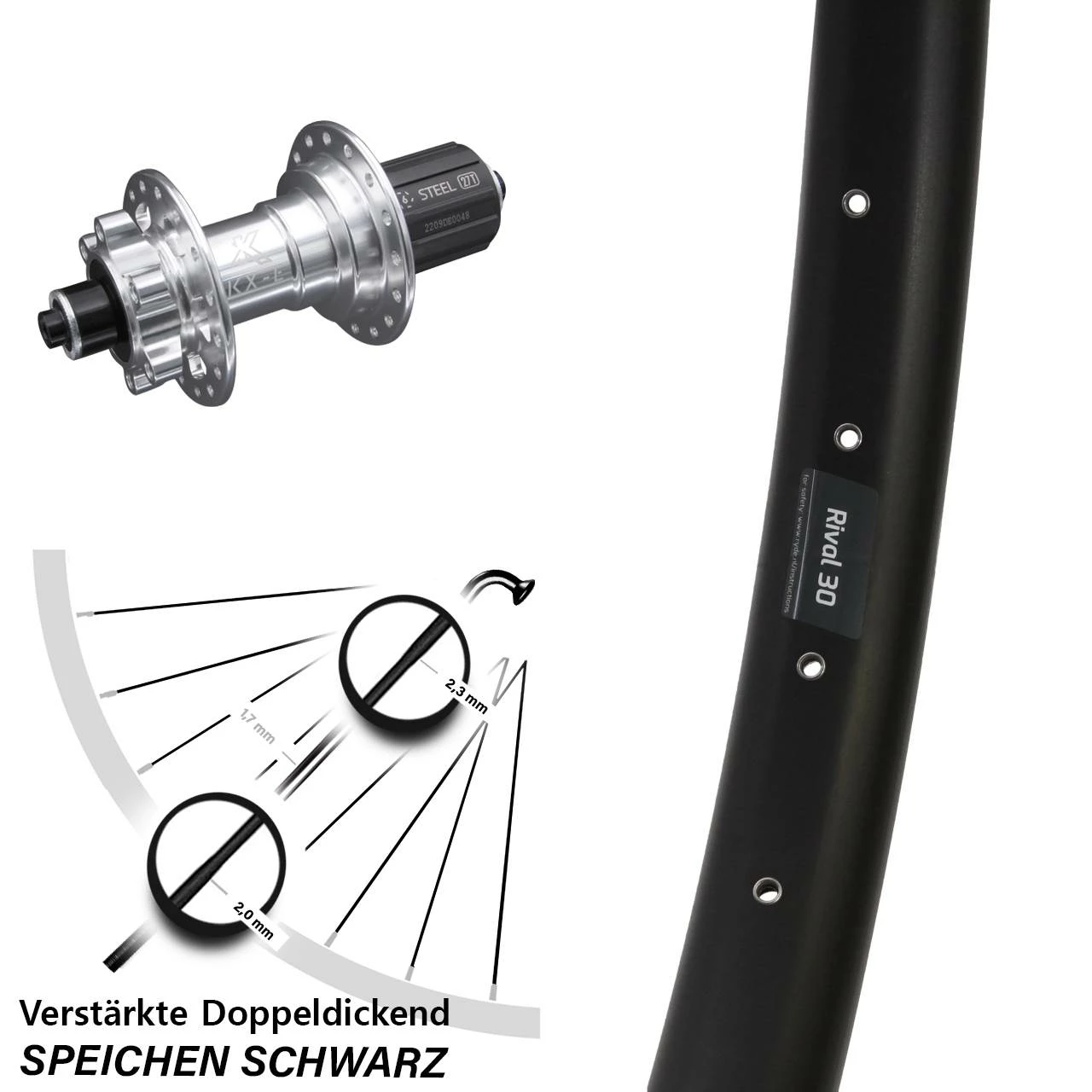 29 Zoll Hinteres Rad Ryde Rival 30 Disc Mit KX-E Nabe Silbern 5x135 Mm 6-loch Verstärkt 3 29 Zoll Hinteres Rad Ryde Rival 30 Disc Mit KX-E Nabe Silbern 5x135 Mm 6-loch Verstärkt