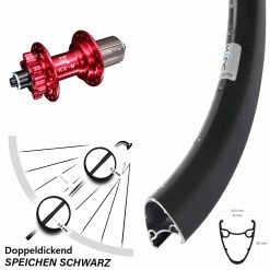 Ryde Dutch 19 Disc-Hinterrad 28-29 Zoll Mit KX-M 6-loch Nabe Rot-eloxiert QR