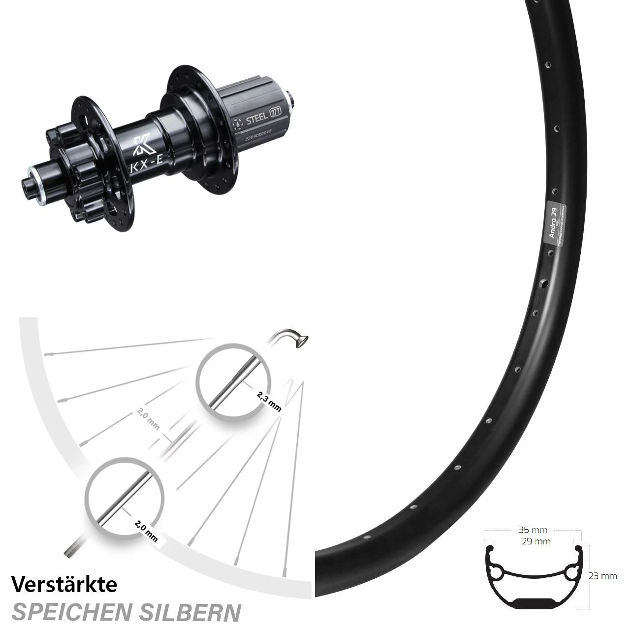 27,5 Zoll Hinterrad KX-E Nabe 5x135 Mm 6-Loch 11-fach Ryde Andra 29 3 27,5 Zoll Hinterrad KX-E Nabe 5x135 Mm 6-Loch 11-fach Ryde Andra 29
