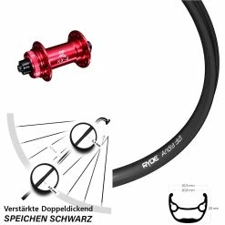Ryde Andra 321 Vorderrad 28-29 Zoll Mit KX-G Schnellspanner 5x100 Nabe Rot-eloxiert