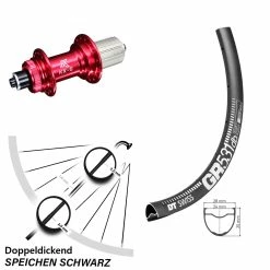 Dt-swiss 27,5 Zoll Hinterrad DT Swiss GR 531 DB KX-G 11-fach Nabe Rot-eloxiert Gravel