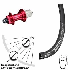 Dt-swiss 28 Zoll Hinterrad KX-G Nabe Rot 5x135 Mm 11-fach DT Swiss RR 511 DB Centerlock