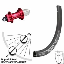 Dt-swiss KX-G Nabe Rot Schnellspanner 11-fach DT Swiss RR 521 DB Hinteres Rad 28 Zoll Centerlock