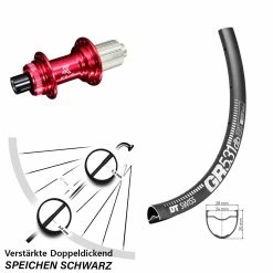 Dt-swiss DT Swiss GR 531 Hinterrad Gravel 27,5 Zoll Verstärkt KX-G Nabe Rot 12x142 Mm 11-fach