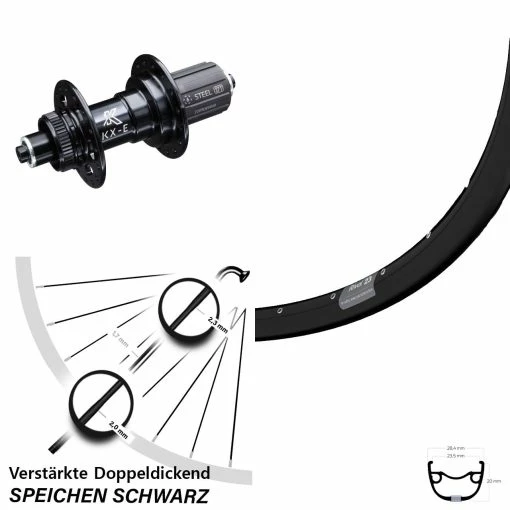 27,5 Zoll Ryde Rival 23 Hinterrad 5/135 Mm Schnellspanner Verstärkt Centerlock KX-E Nabe -für Gravelbike Verkaufsladen 8263832