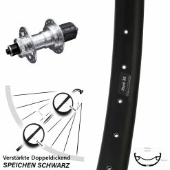 27,5+ Zolll Hinterrad Verstärkt Ryde Rival 35 Disc KX-E Silbern 5x135 Mm Centerlock