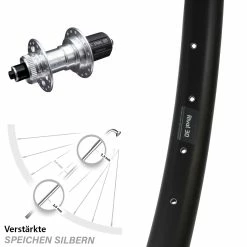 Ryde Rival 30 Disc Hinterrad 27,5 Zoll Mit KX-E Nabe Silbern 5x135 Mm Centerlock