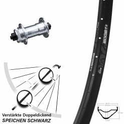 Verstärktes 27,5 Zoll Vorderrad Ryde Edge M30 OS KX-E 5x100 Nabe Silbern-eloxiert