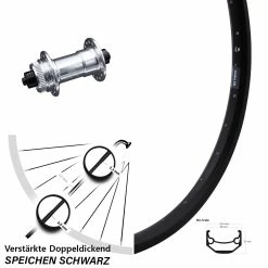 26 Zoll Vorderrad Ryde Andra 40 Disc Mit KX-E Nabe Silbern-eloxiert Für Schnellspanner