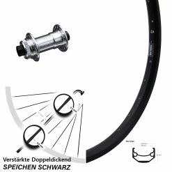Verstärktes 20 Zoll Vorderrad Ryde Andra 40 Disc KX-E 15x100 Silbern-eloxiert