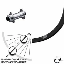 Ryde Rival 23 Vorderrad 27,5 Zoll Mit KX-E Steckachse 15x100 Nabe Silbern-eloxiert
