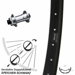 Vorderrad Verstärkt Ryde Rival 35 Disc KX-E Silbern-eloxiert 15x100 Mm 27,5 Zoll