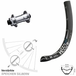 Dt-swiss 29 Zoll Vorderrad KX-E Centerlock 15x100 Mm Silbern Eloxiert DT Swiss H 552