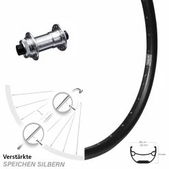 KX-E Nabe Centerlock 15x100 Mm Silbern Eloxiert Ryde Andra 29 Vorderrad 27,5 Zoll