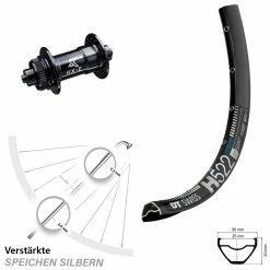 Dt-swiss KX-E Nabe Centerlock 5x100 Mm Schwarz DT Swiss H 522 Vorderrad 27,5 Zoll E-Bike
