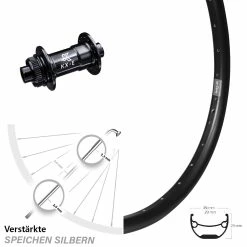 26 Zoll Vorderrad KX-E Nabe Centerlock 15x100 Mm Schwarz Ryde Andra 29 Für Steckachse