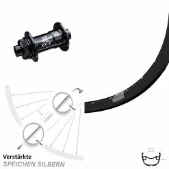27,5 Zoll Vorderrad Ryde Rival 23 Mit KX-E Nabe Centerlock 15x100 Mm Schwarz