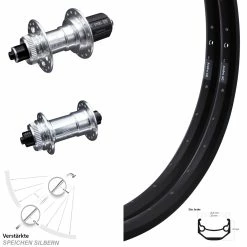 26 Zoll Laufradsatz Ryde Andra 40 Disc Centerlock KX-E Silbern 5x135 Mm Shimano